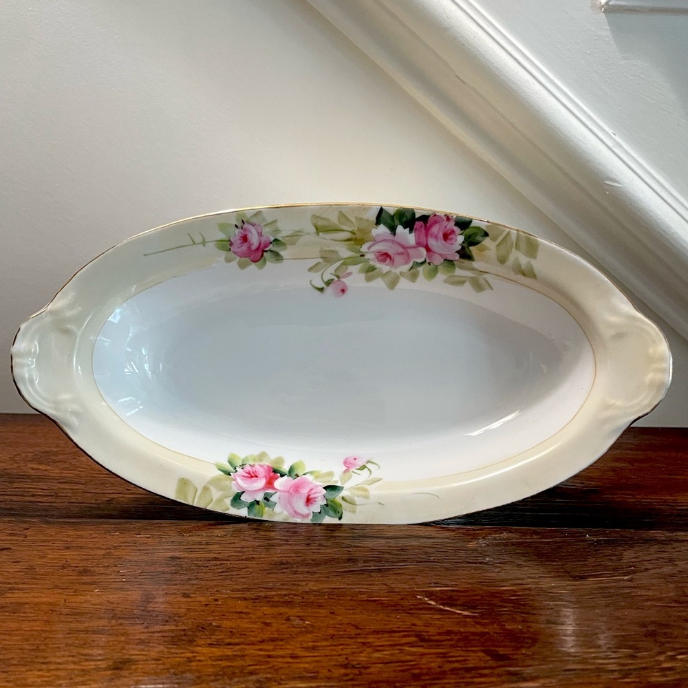Nippon Hand Painted Japanese Oval Serving Dish